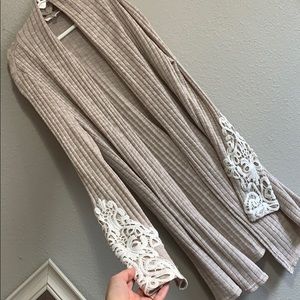Oatmeal Embroidered Cardigan